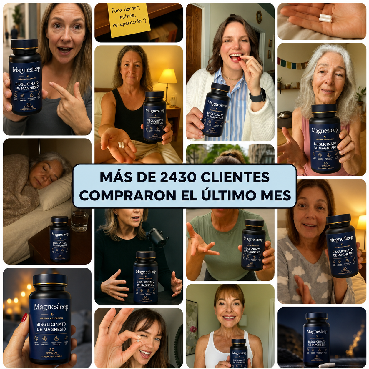 Magnesleep® - Cápsulas de Magnesio Bisglicinato para Sueño Profundo.